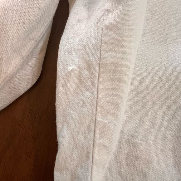 Westbound Linen Blend Capri Pants White 2X Plus Size Elastic Waist Casual Boho - Picture 7 of 8